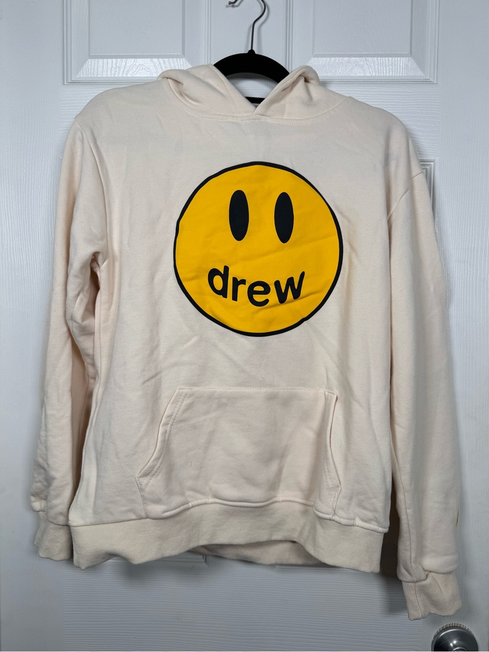 Drew House Cream Smiley Face Hoodie Logo Pullover Men’s Medium